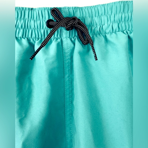 “NIKE” Core Contend 8” Inseam Light Teal - Black &White Stripes Swim Sho… - Picture 3 of 8